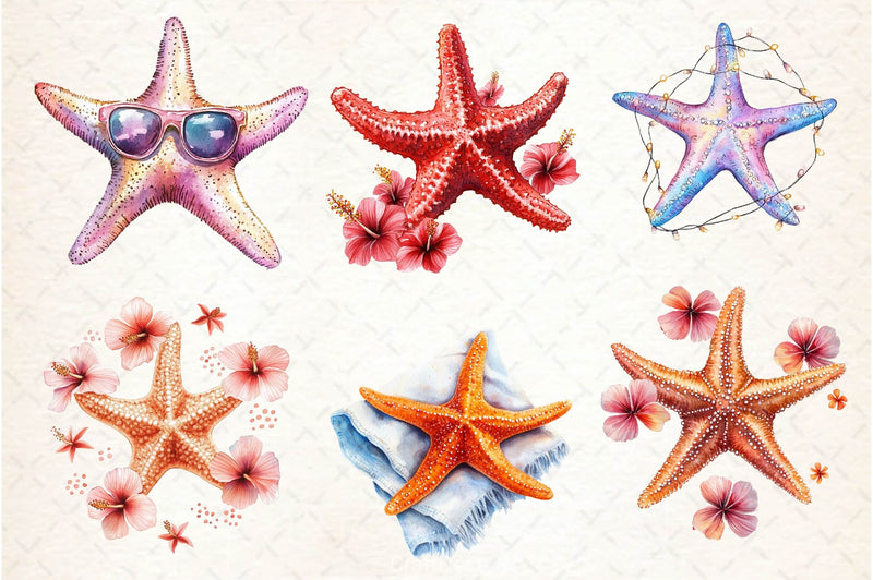 Summer Starfish Clipart Bundle 3 - CraftNest - Digital Crafting and Art