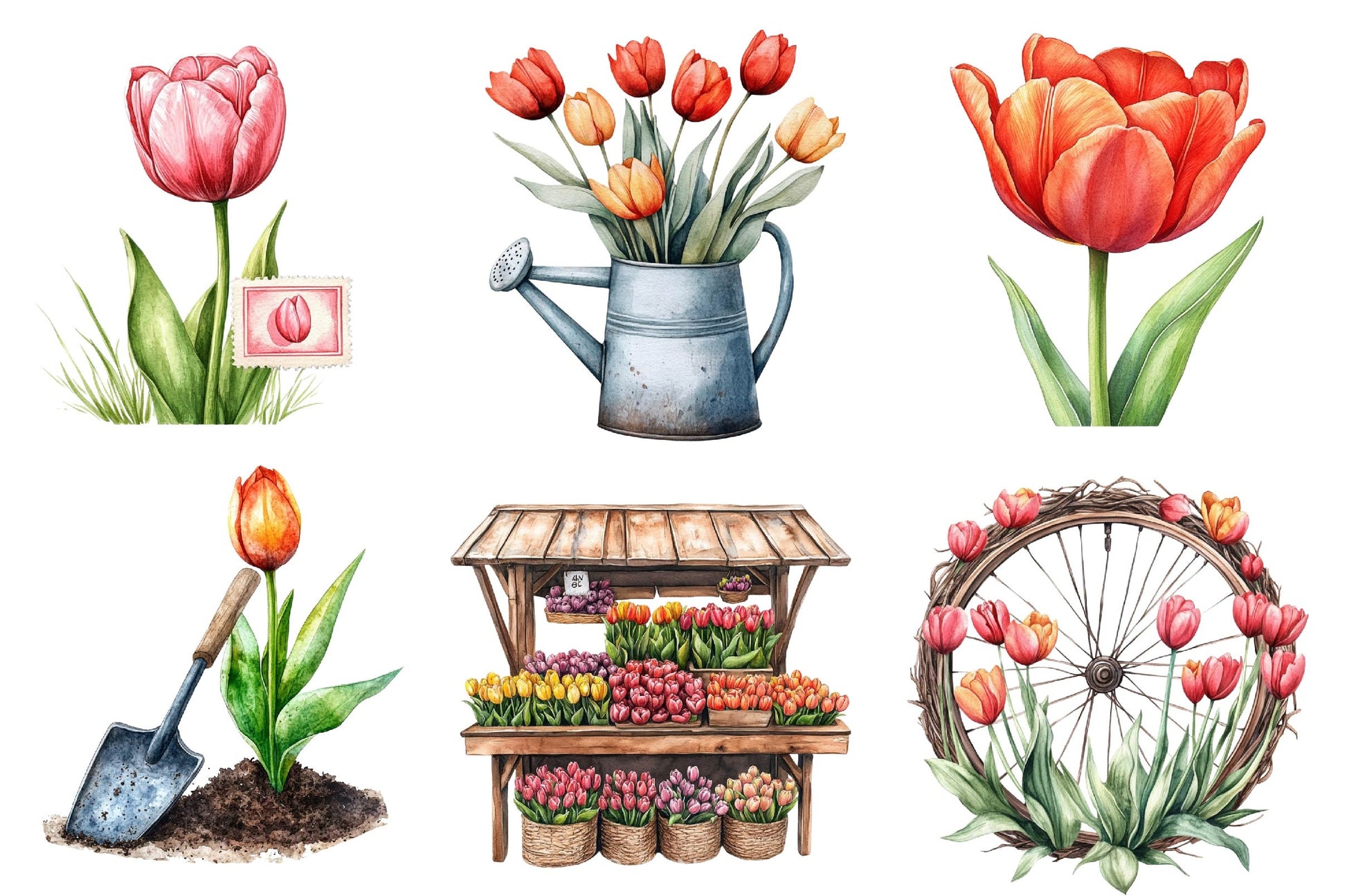 Amsterdam Summer Tulips Clipart Bundle - CraftNest - Digital Crafting and Art