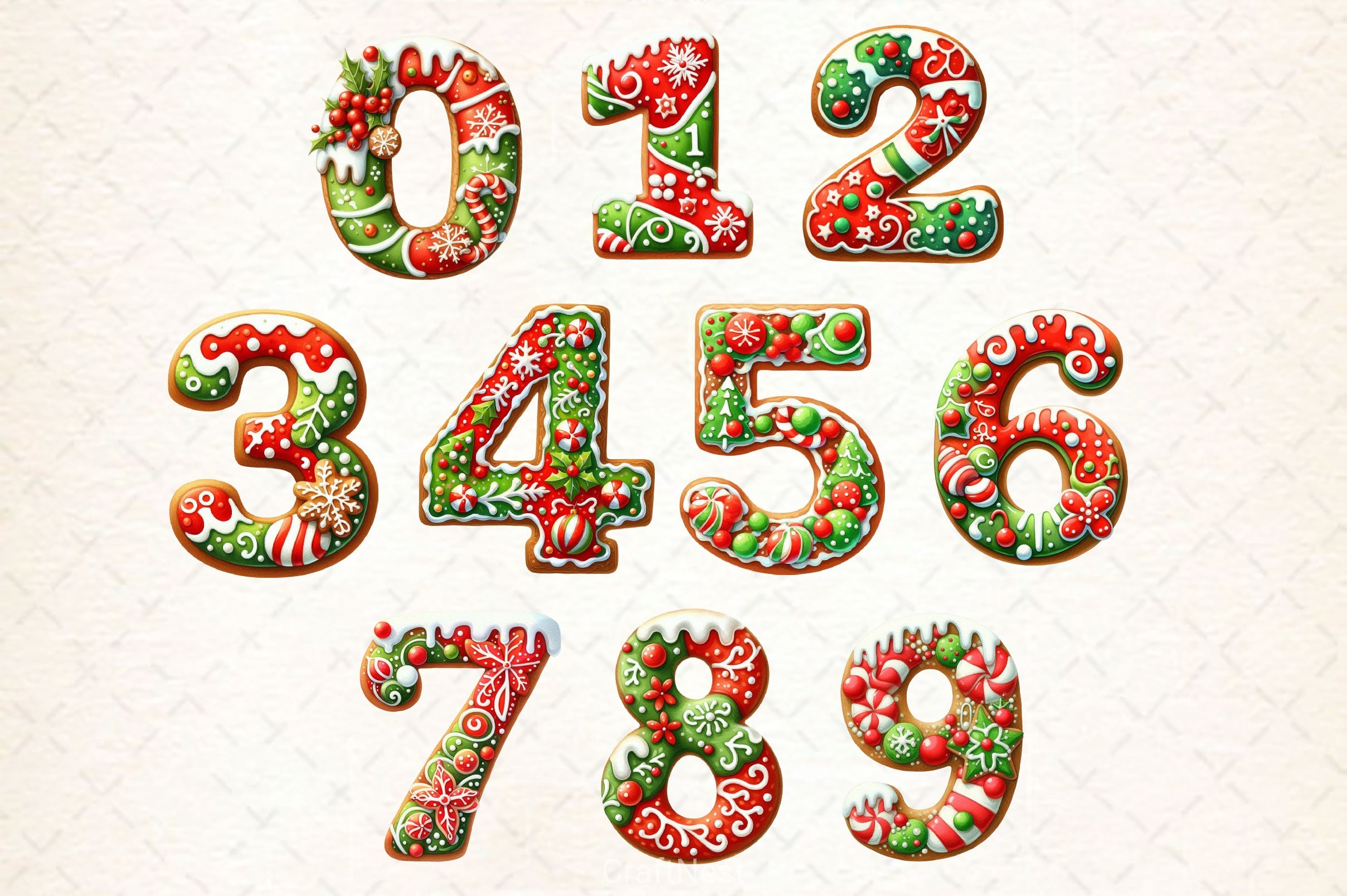 Christmas Gingerbread Alphabet Clipart Bundle - CraftNest - Digital Crafting and Art