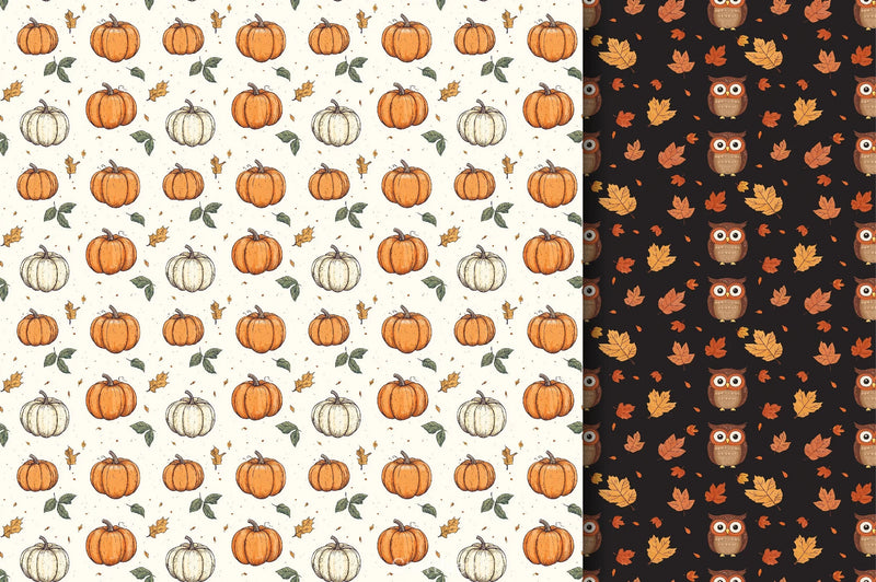 Autumn Fall Paper Pattern Clipart Bundle - CraftNest - Digital Crafting and Art