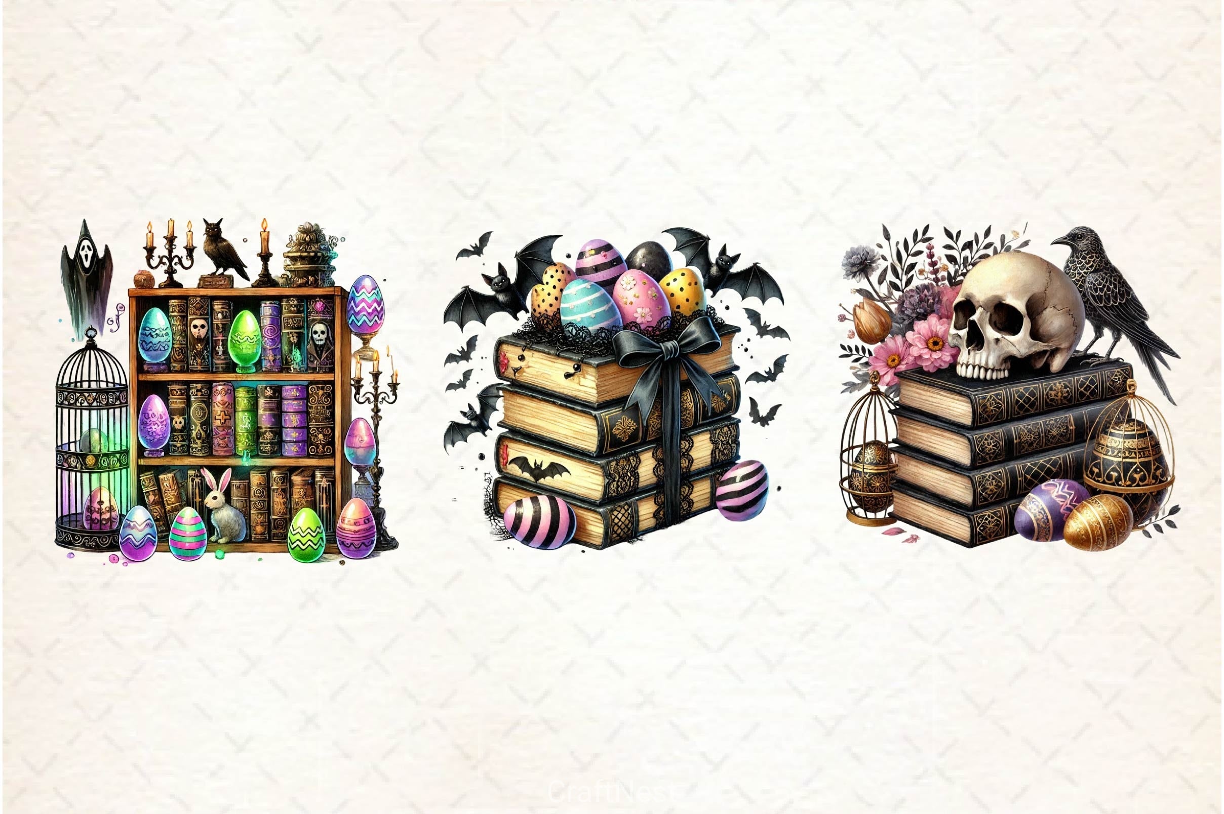 Gothic Easter Day Books Clipart Bundle 2 - CraftNest - Digital Crafting and Art
