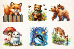 Woodland Forest Animals Clipart Bundle 8 - CraftNest - Digital Crafting and Art