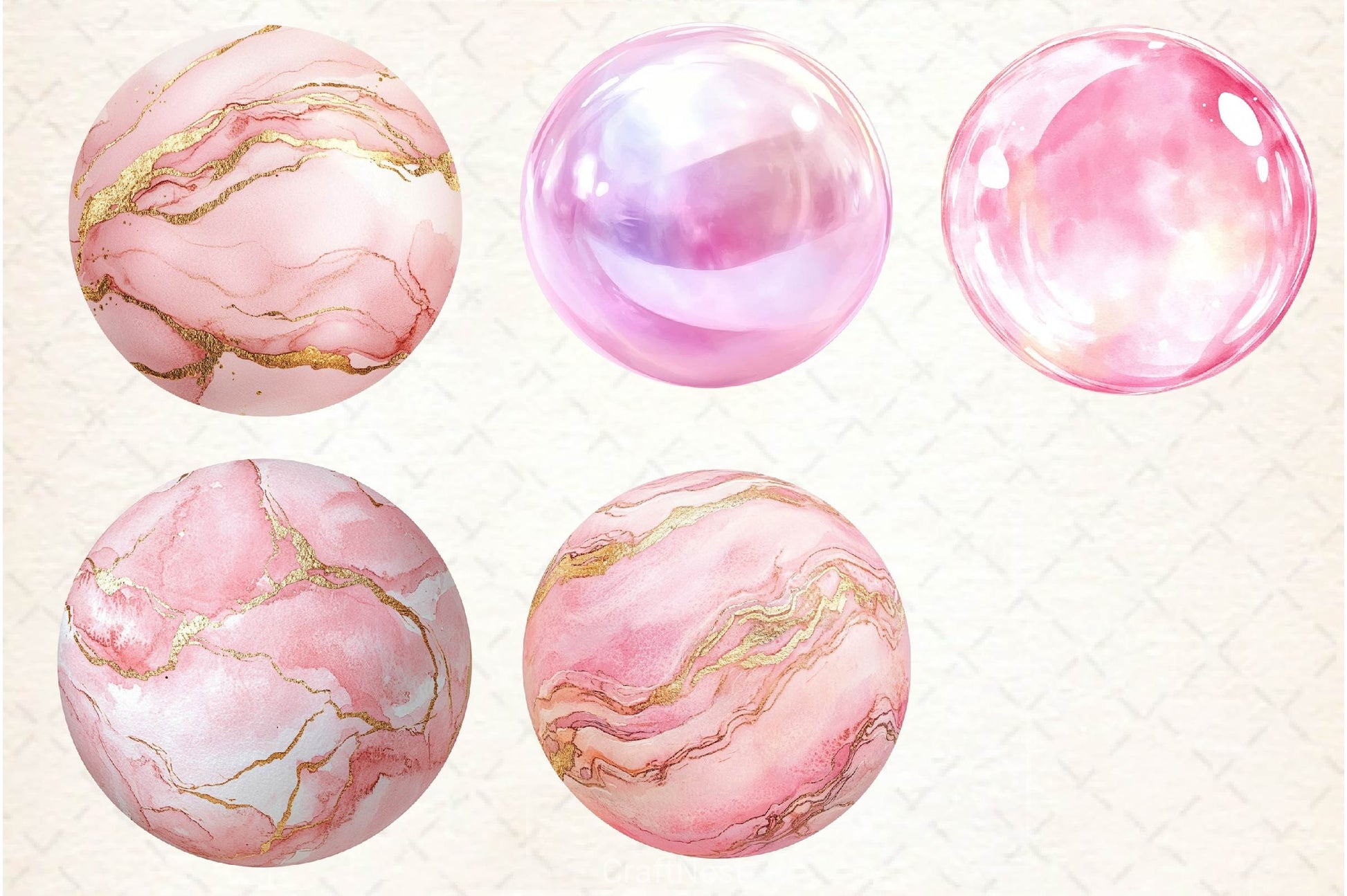 Soft Girly Round Shapes Clipart Bundle 2 - CraftNest - Digital Crafting and Art