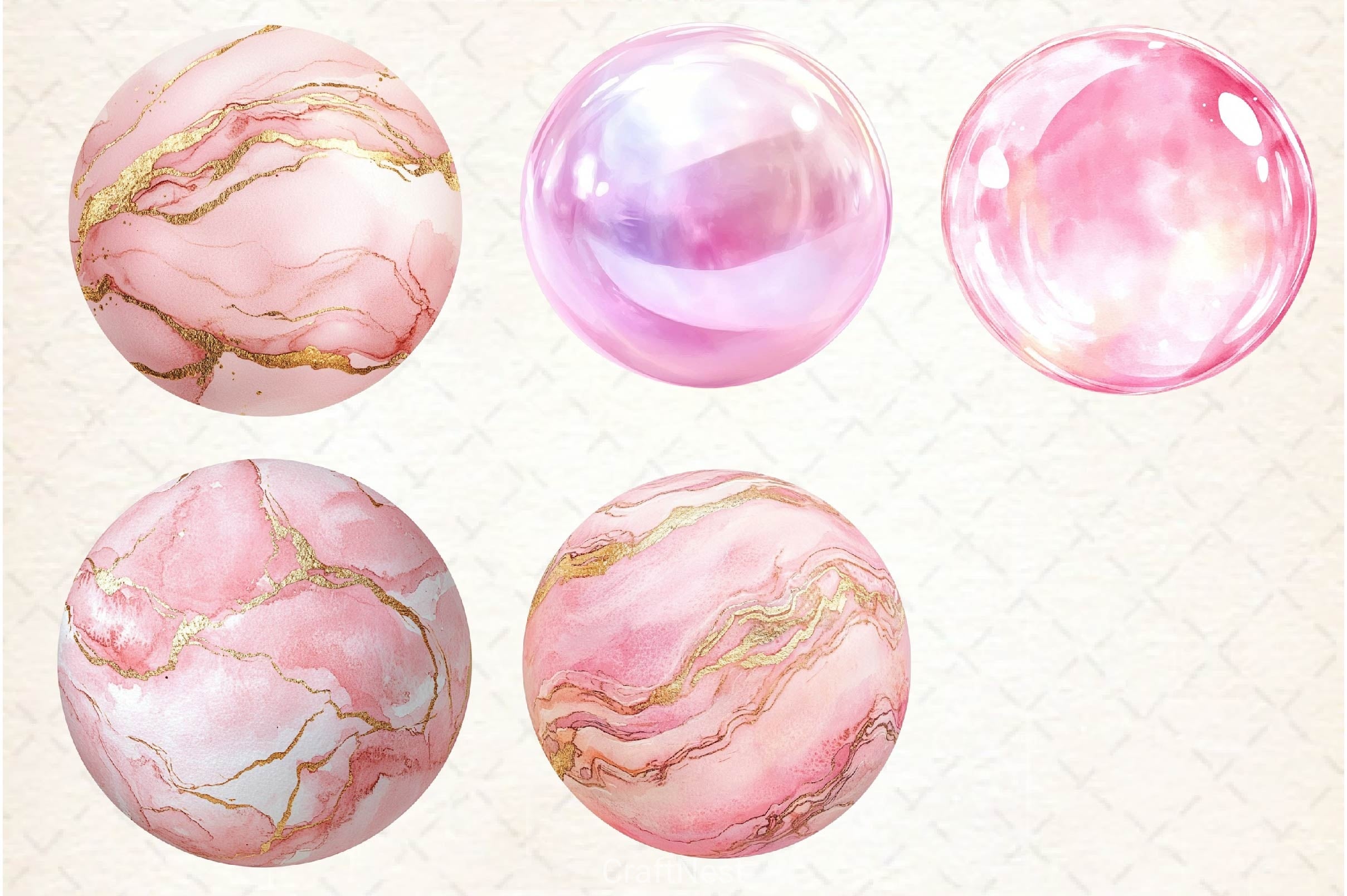 Soft Girly Round Shapes Clipart Bundle 2 - CraftNest - Digital Crafting and Art