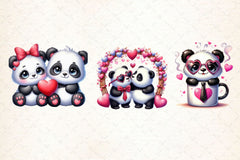 Valentines Day Love Panda Clipart Bundle 2 - CraftNest - Digital Crafting and Art