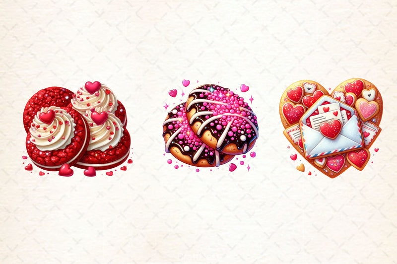 Valentine Cookies Clipart Bundle 2 - CraftNest - Digital Crafting and Art