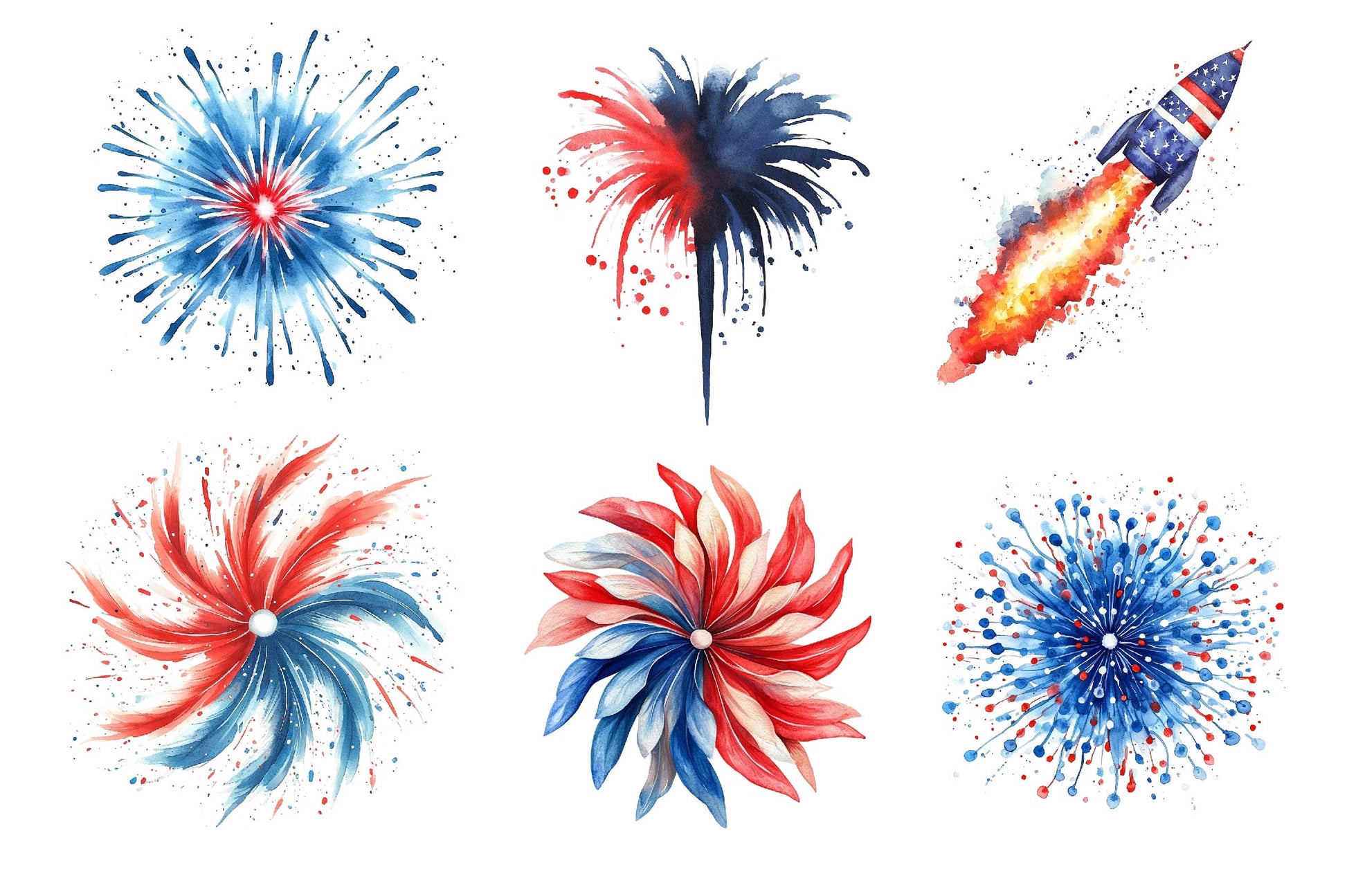 Patriot Fireworks 4th Of July Fireworks Clipart Bundle - CraftNest - Digital Crafting and Art