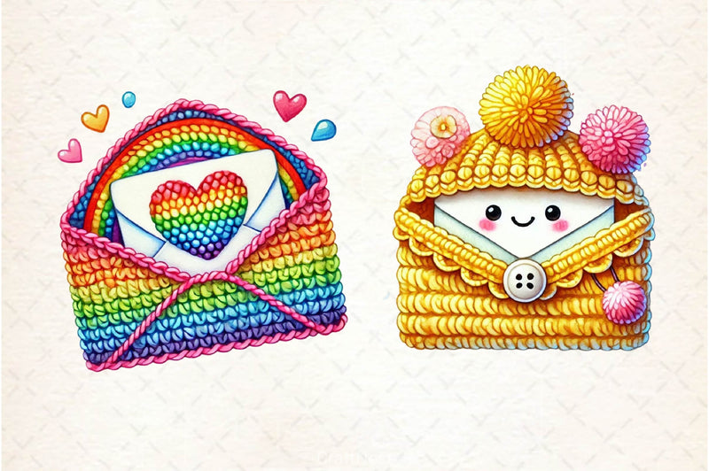 Valentine Crochet Envelopes Clipart Bundle 2 - CraftNest - Digital Crafting and Art