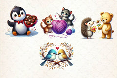Valentine Design Valentine Animals Clipart Bundle 2 - CraftNest - Digital Crafting and Art