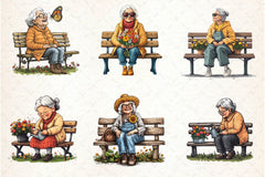 Gardening Grandma With Flowers Clipart Bundle 2 - CraftNest - Digital Crafting and Art