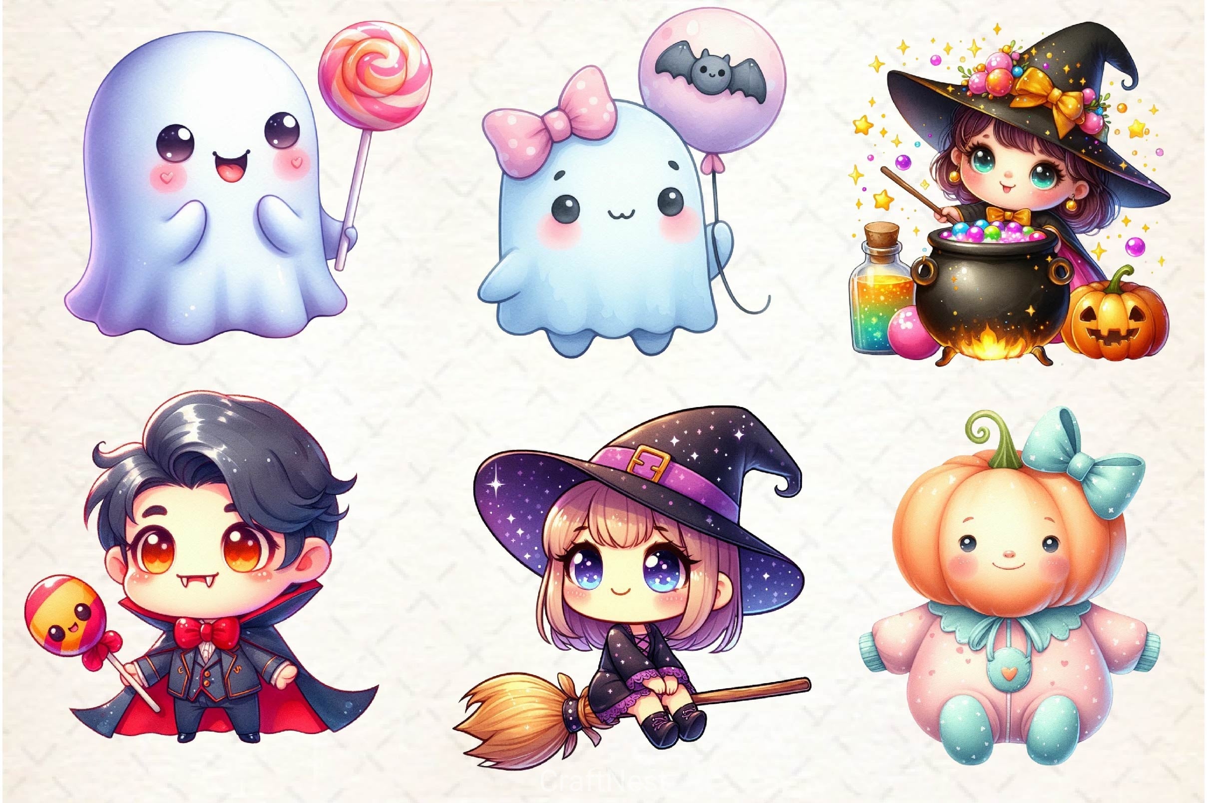 Kawaii Baby Halloween Clipart Bundle - CraftNest - Digital Crafting and Art