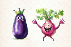 Funny Fruits Vegetables Clipart Bundle 2 - CraftNest - Digital Crafting and Art