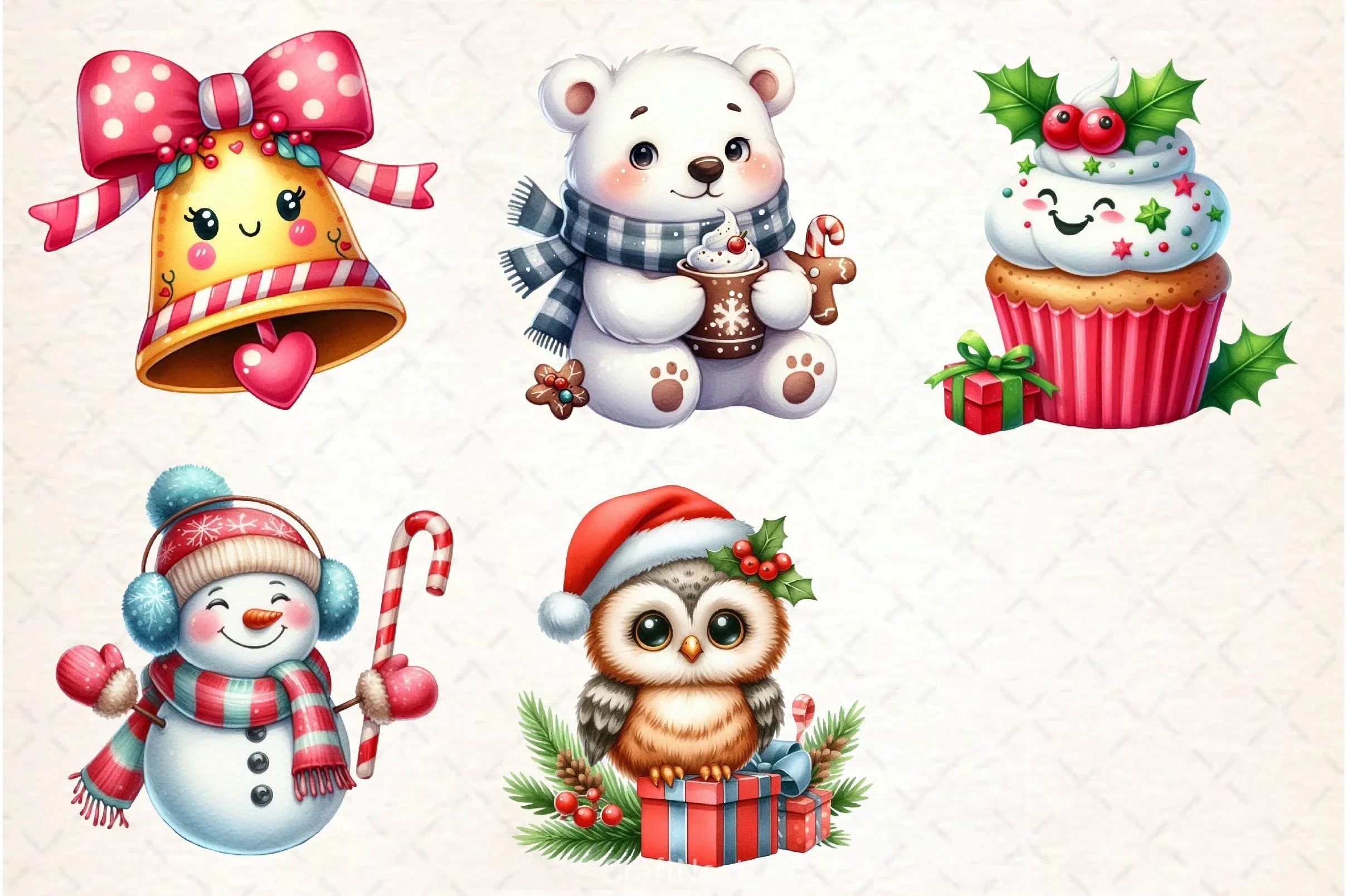 Cute Sweet Christmas Clipart Bundle - CraftNest - Digital Crafting and Art