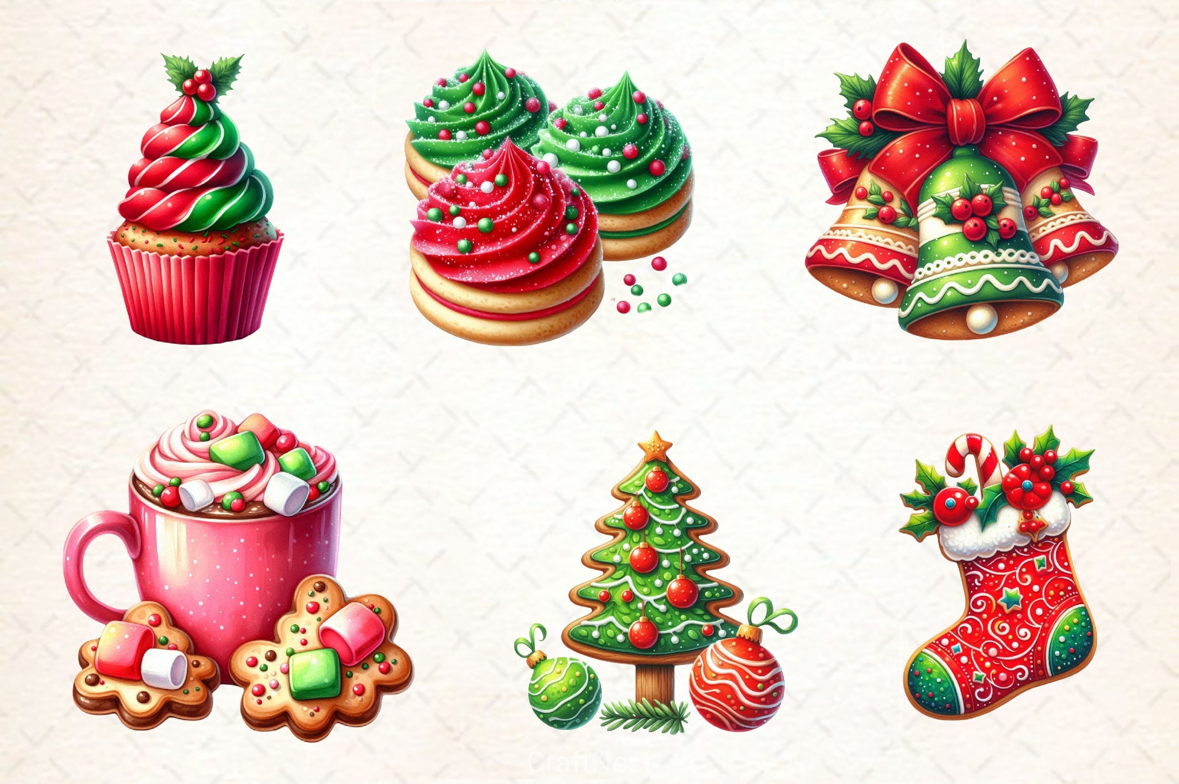 Christmas Cookies Clipart Bundle 2 - CraftNest - Digital Crafting and Art