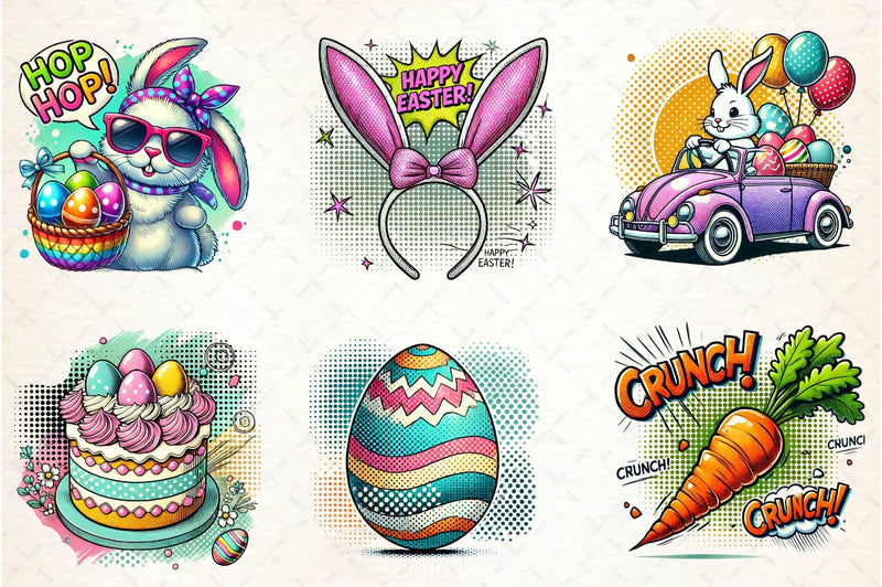 Pop Art Easter Clipart Bundle - CraftNest - Digital Crafting and Art