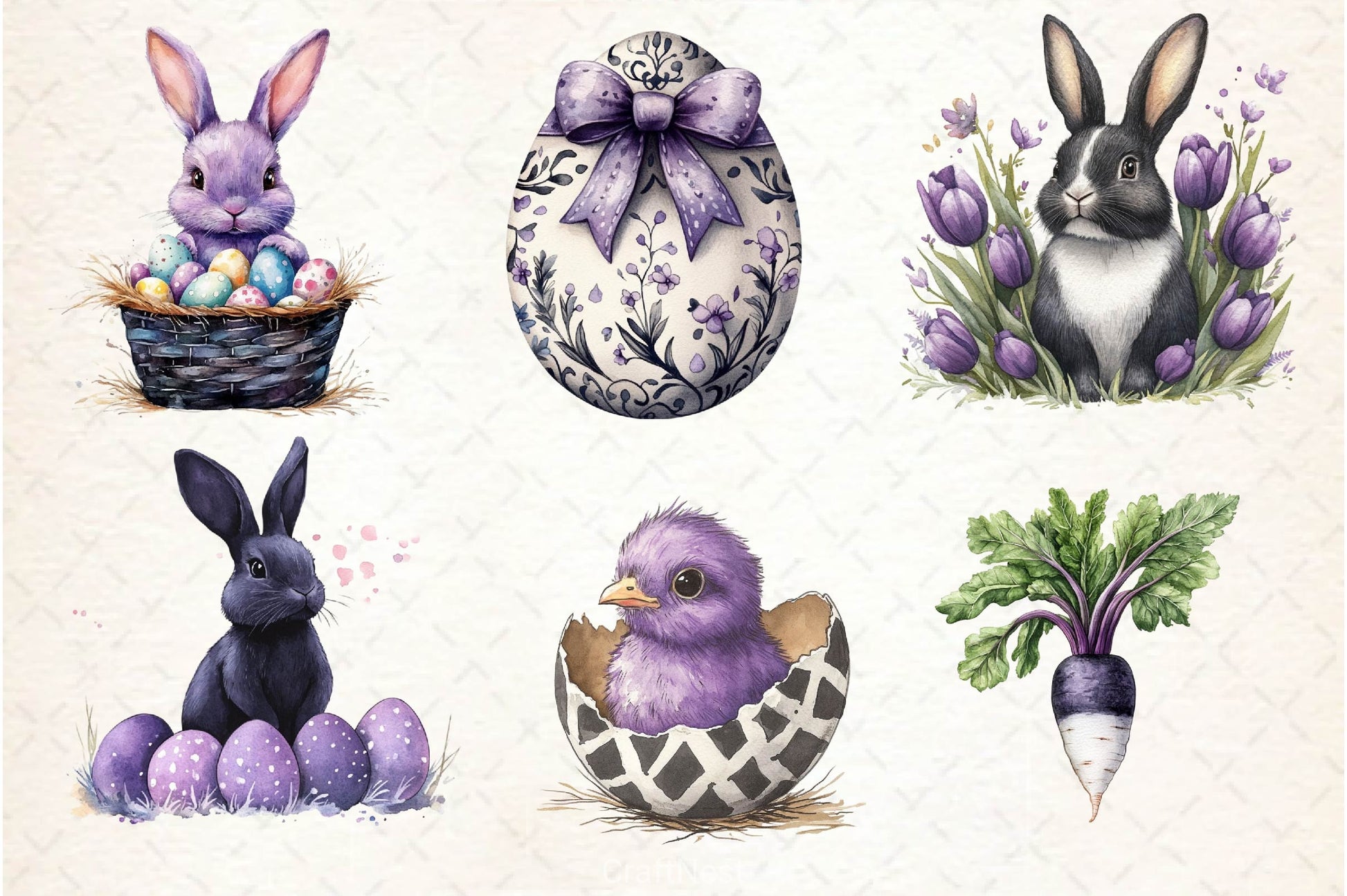 Black And White Easter Clipart Bundle - CraftNest - Digital Crafting and Art