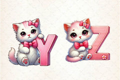 Valentine Cats Alphabet Clipart Bundle - CraftNest - Digital Crafting and Art
