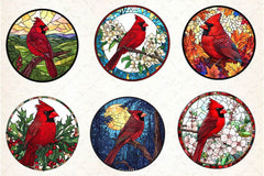 Stained Glass Cardinal Bird Wind Spinner Clipart Bundle - CraftNest - Digital Crafting and Art