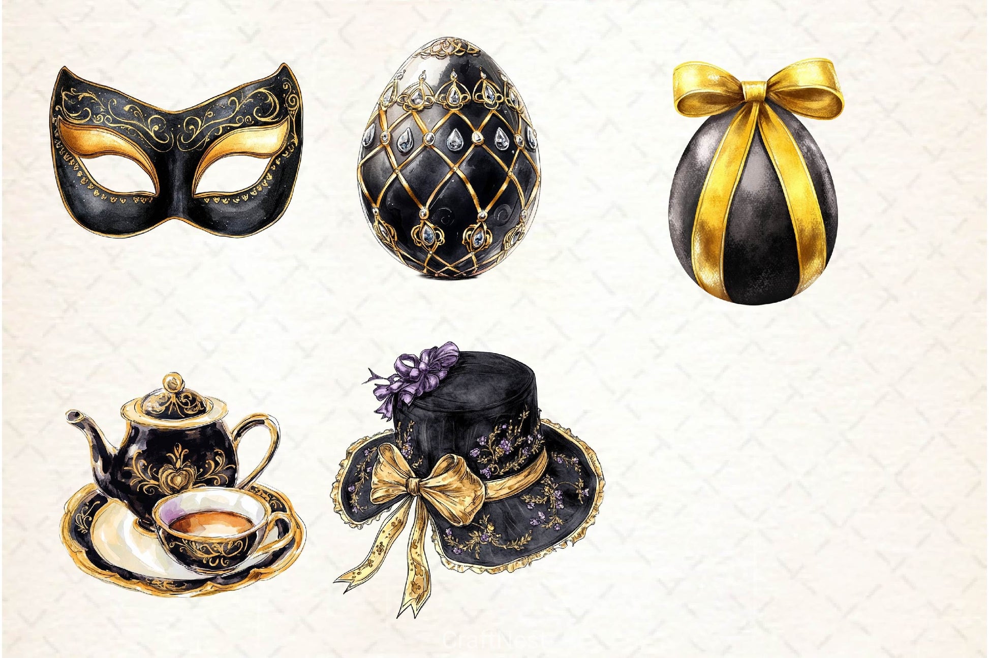 Glitter Luxury Black Easter Clipart Bundle 3 - CraftNest - Digital Crafting and Art