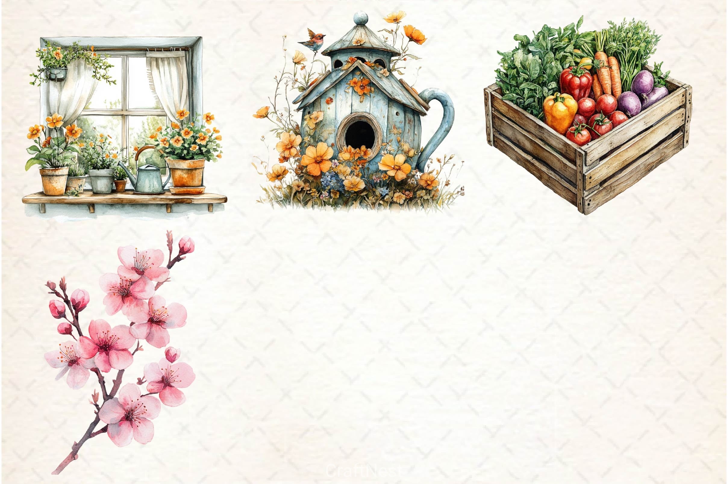 Spring Aesthetic Clipart Bundle - CraftNest - Digital Crafting and Art