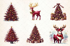 Burgundy Beauty & Holiday Clipart Bundle 2 - CraftNest - Digital Crafting and Art