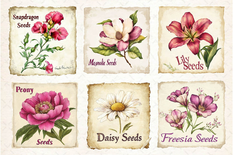 Vintage Flowers Seed Packet Clipart Bundle 2 - CraftNest - Digital Crafting and Art