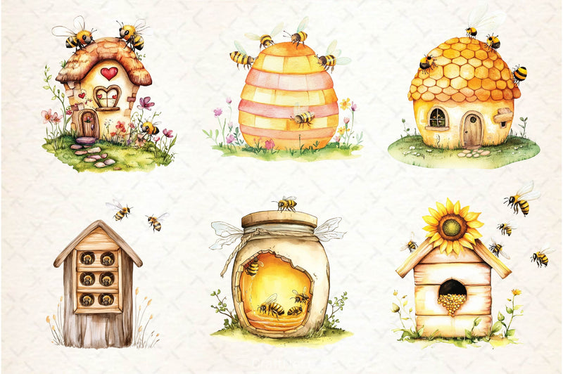 Bee Home Clipart Bundle 2 - CraftNest - Digital Crafting and Art
