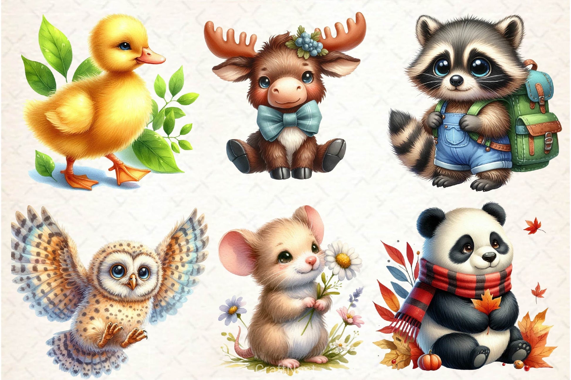 Woodland Animals Cute Baby Animals Clipart Bundle 2 - CraftNest - Digital Crafting and Art