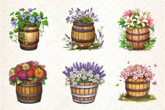 Floral Barrel Clipart Bundle 2 - CraftNest - Digital Crafting and Art