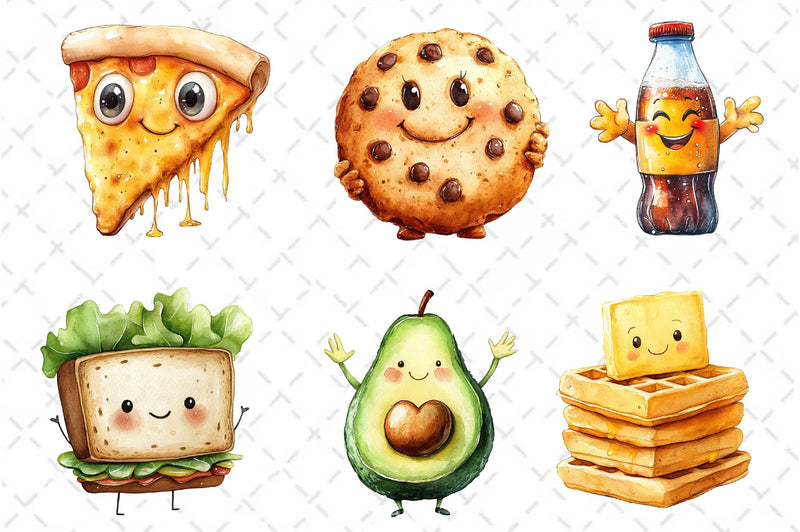 Food Character Clipart Bundle - CraftNest - Digital Crafting and Art