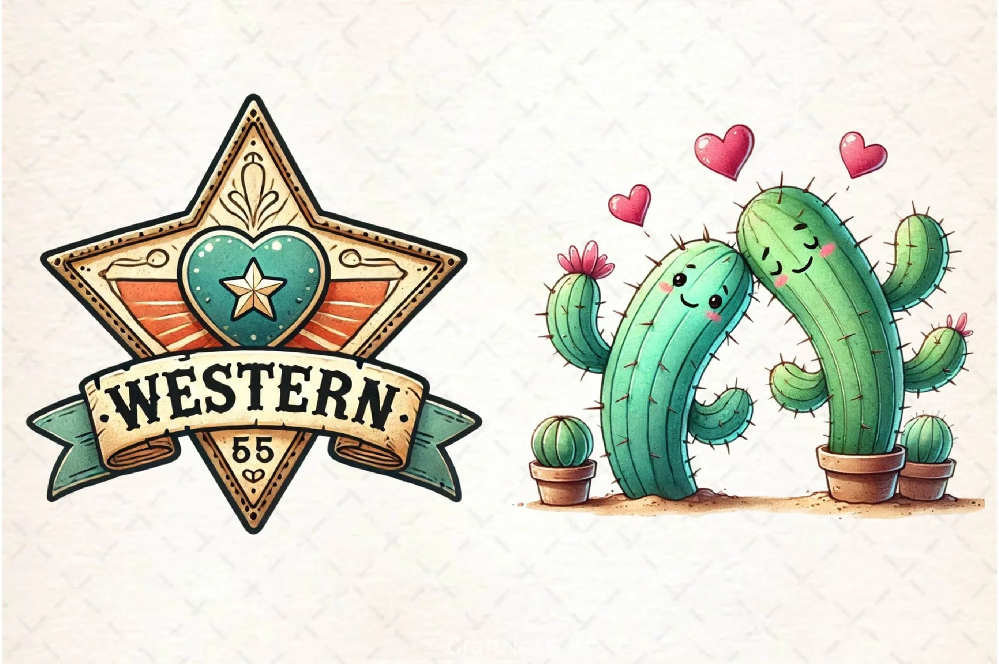 Retro Howdy Western Valentines Day Clipart Bundle 3 - CraftNest - Digital Crafting and Art