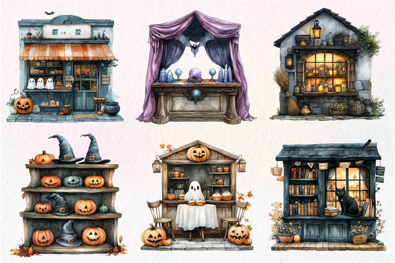 Halloween Storefront Clipart Bundle 1 - CraftNest - Digital Crafting and Art
