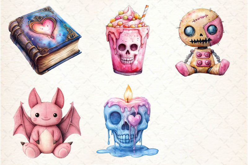 Pink Pastel Halloween Clipart Bundle - CraftNest - Digital Crafting and Art