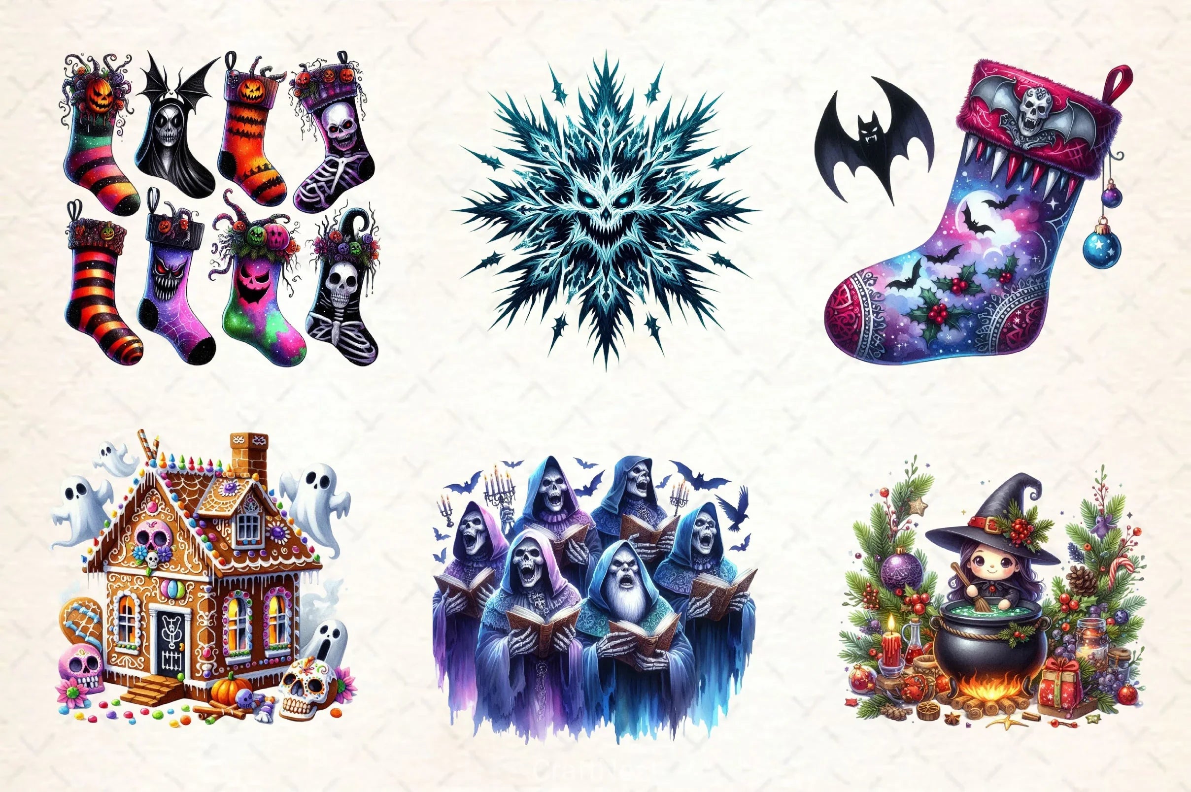 Spooky Christmas Clipart Bundle 2 - CraftNest - Digital Crafting and Art