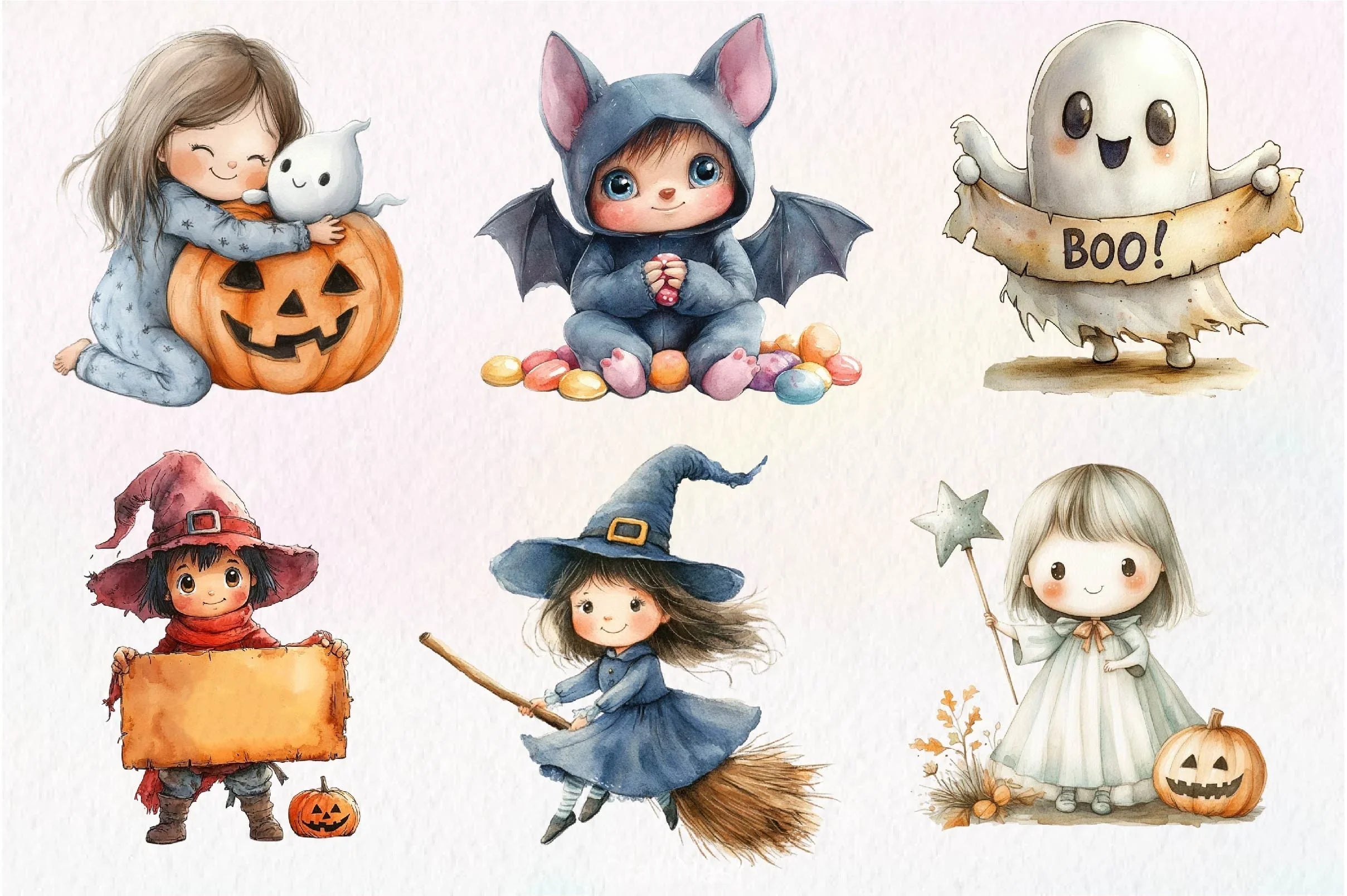 Kid Halloween Clipart Bundle - CraftNest - Digital Crafting and Art