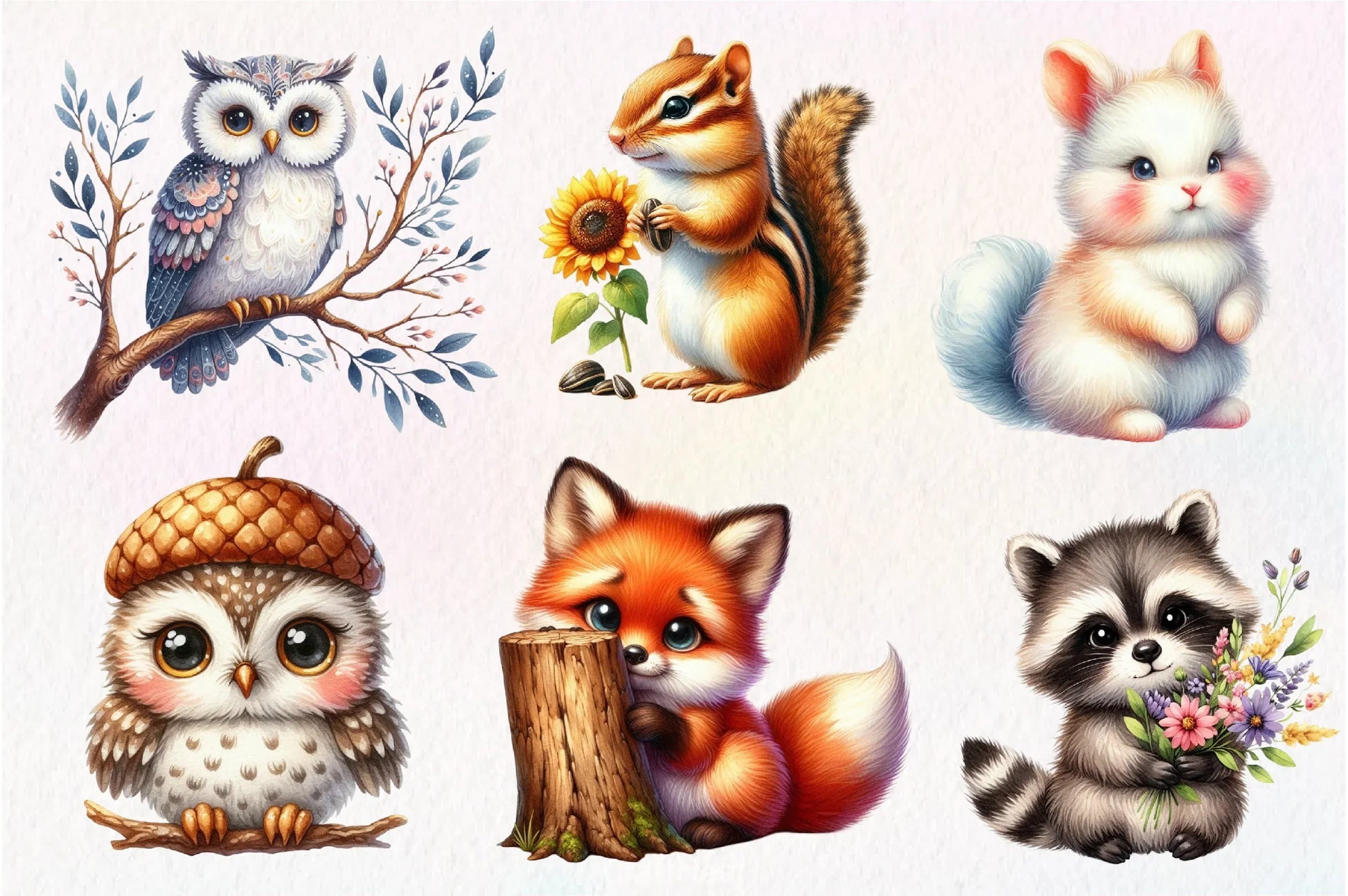 Cute Woodland Animal Clipart Bundle - CraftNest - Digital Crafting and Art