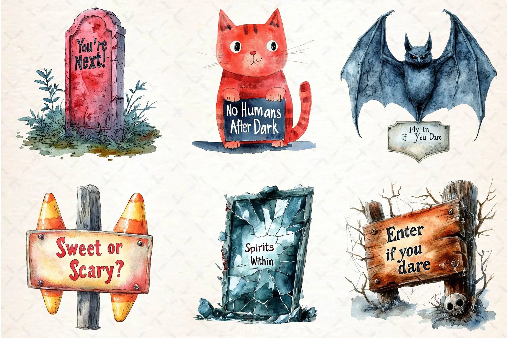Halloween Spooky Signs Clipart Bundle - CraftNest - Digital Crafting and Art