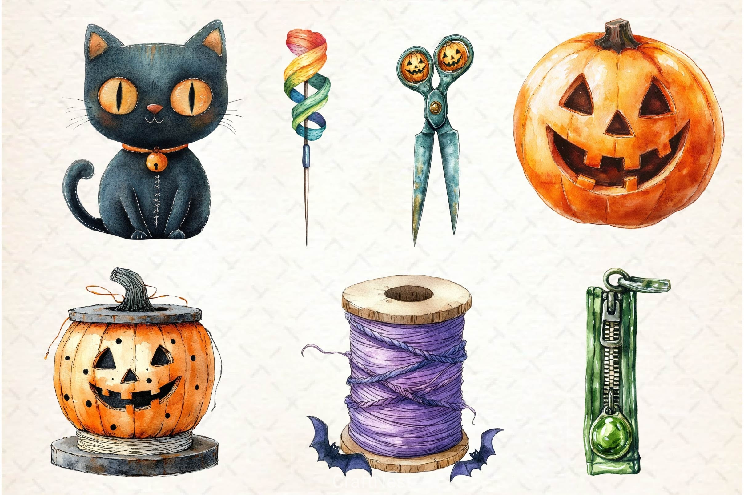 Groovy Halloween Sewing Clipart Bundle - CraftNest - Digital Crafting and Art