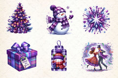 Purple New Year Clipart Bundle - CraftNest - Digital Crafting and Art