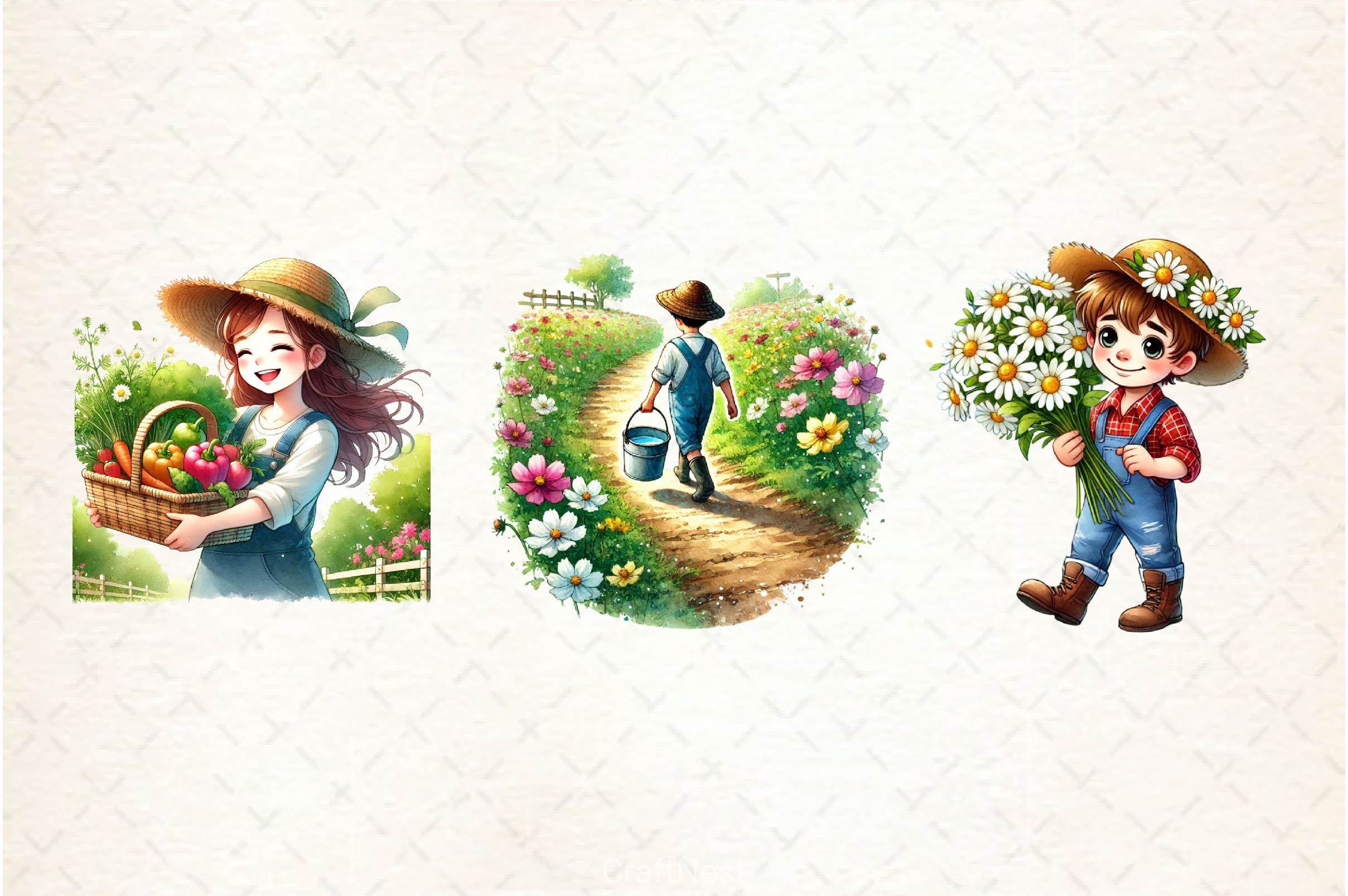 Spring Farmer Clipart Bundle 7 - CraftNest - Digital Crafting and Art