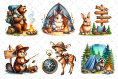 Camping Animals Clipart Bundle 2 - CraftNest - Digital Crafting and Art