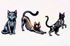 Skeleton Black Cat Clipart Bundle - CraftNest - Digital Crafting and Art