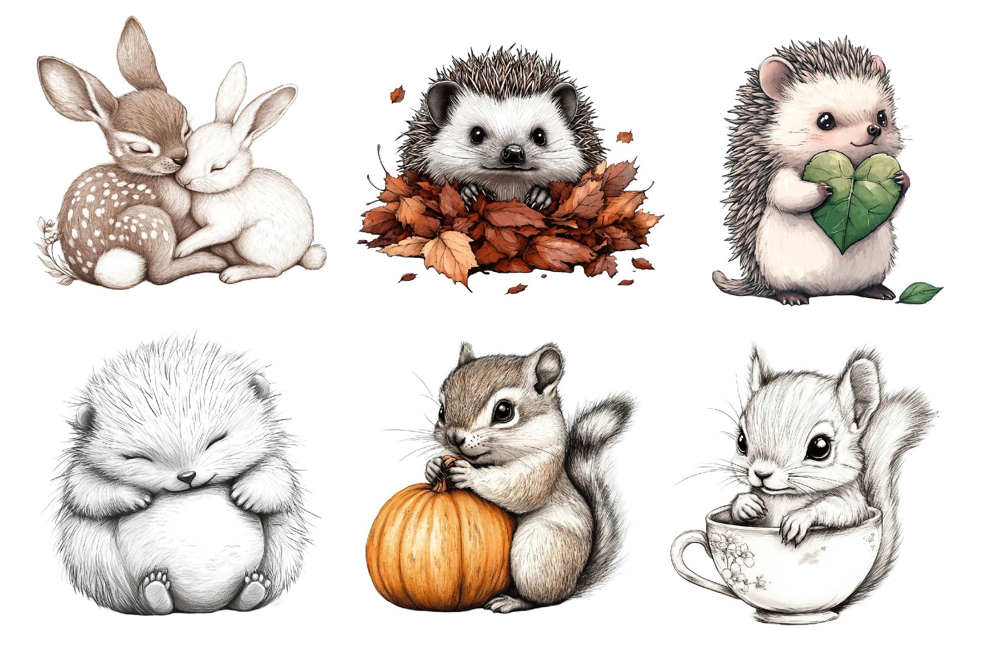 Woodland Cute Baby Animals Clipart Bundle - CraftNest - Digital Crafting and Art