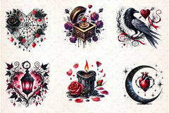 Love Gothic Valentines Day Clipart Bundle - CraftNest - Digital Crafting and Art