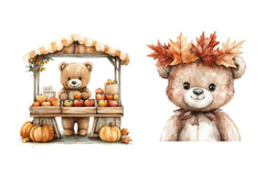 Autumn Teddy Bear Clipart Bundle 3 - CraftNest - Digital Crafting and Art