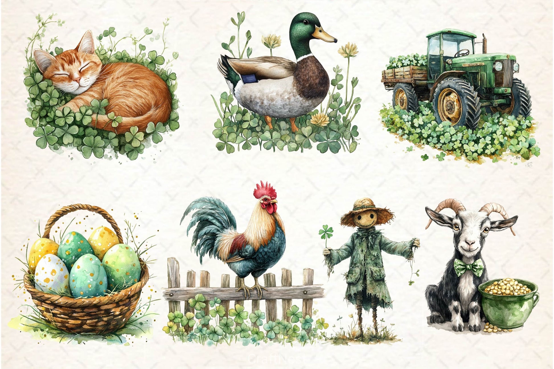 St Patricks Day Farm Clipart Bundle 3 - CraftNest - Digital Crafting and Art