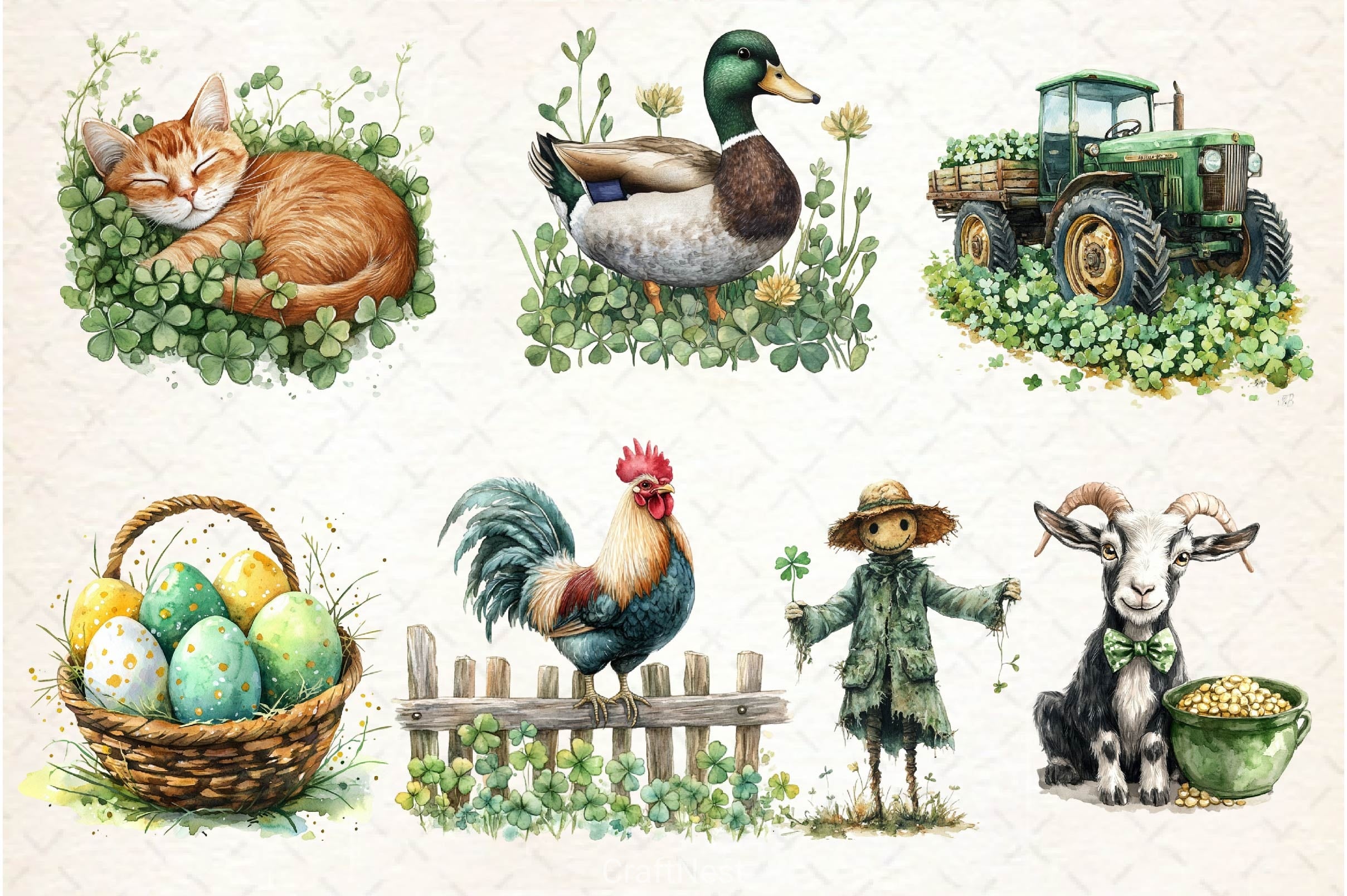 St Patricks Day Farm Clipart Bundle 3 - CraftNest - Digital Crafting and Art