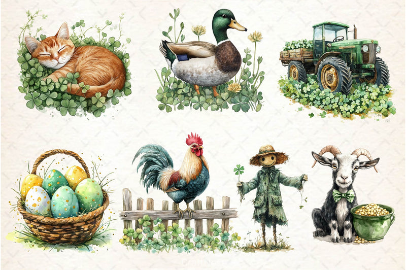 St Patricks Day Farm Clipart Bundle 3 - CraftNest - Digital Crafting and Art