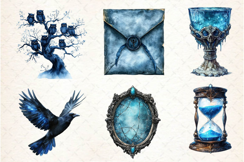 Blue Halloween Clipart Bundle 2 - CraftNest - Digital Crafting and Art