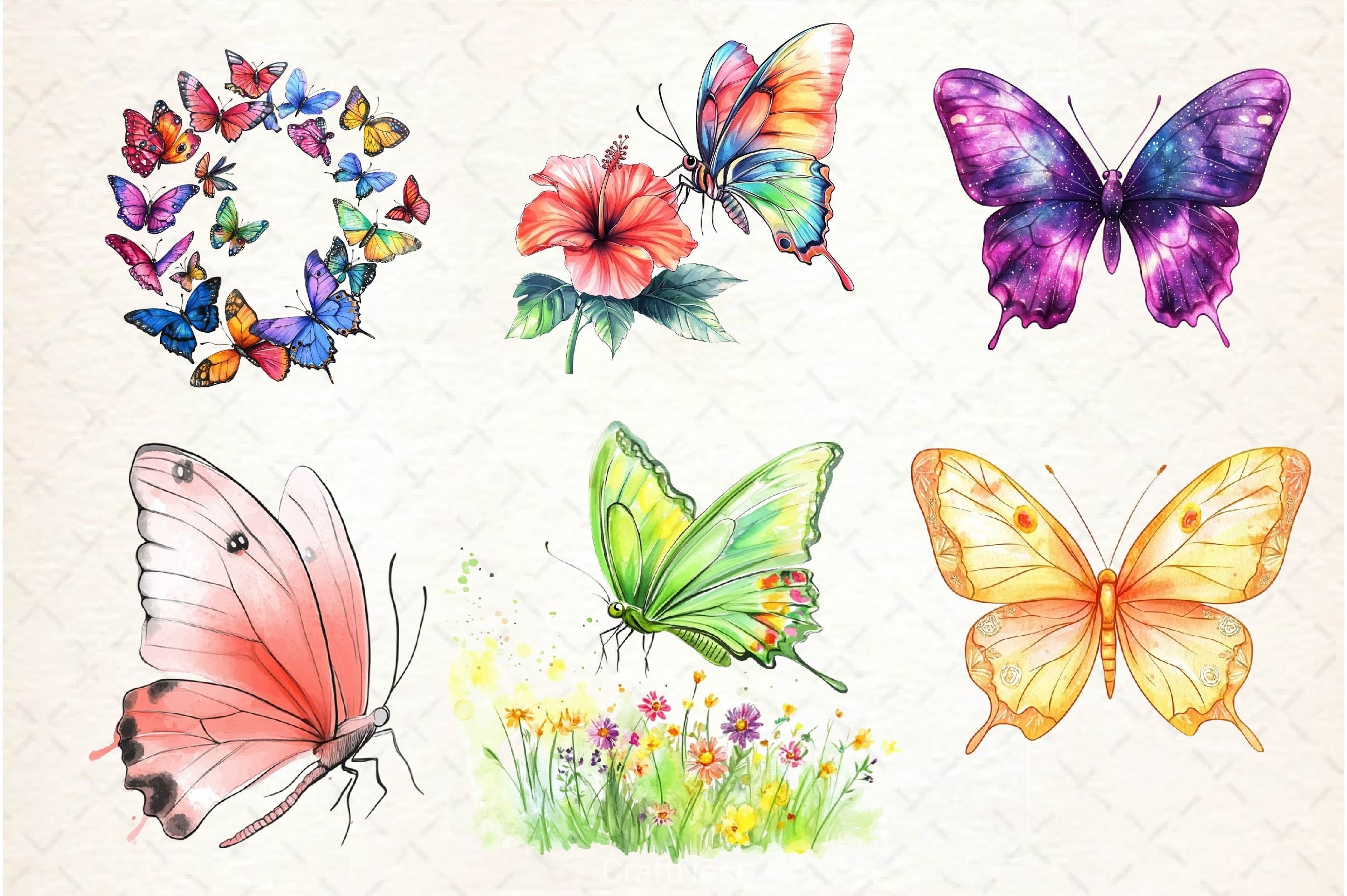 Summer Butterfly Clipart Bundle 3 - CraftNest - Digital Crafting and Art